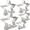 5-Piece Stainless Steel Star Cookie Cutter Set – Five-Pointed Biscuit, Fondant, and Pastry Molds for 3D Christmas Trees, Linzer Cookies, and Cake Decorating